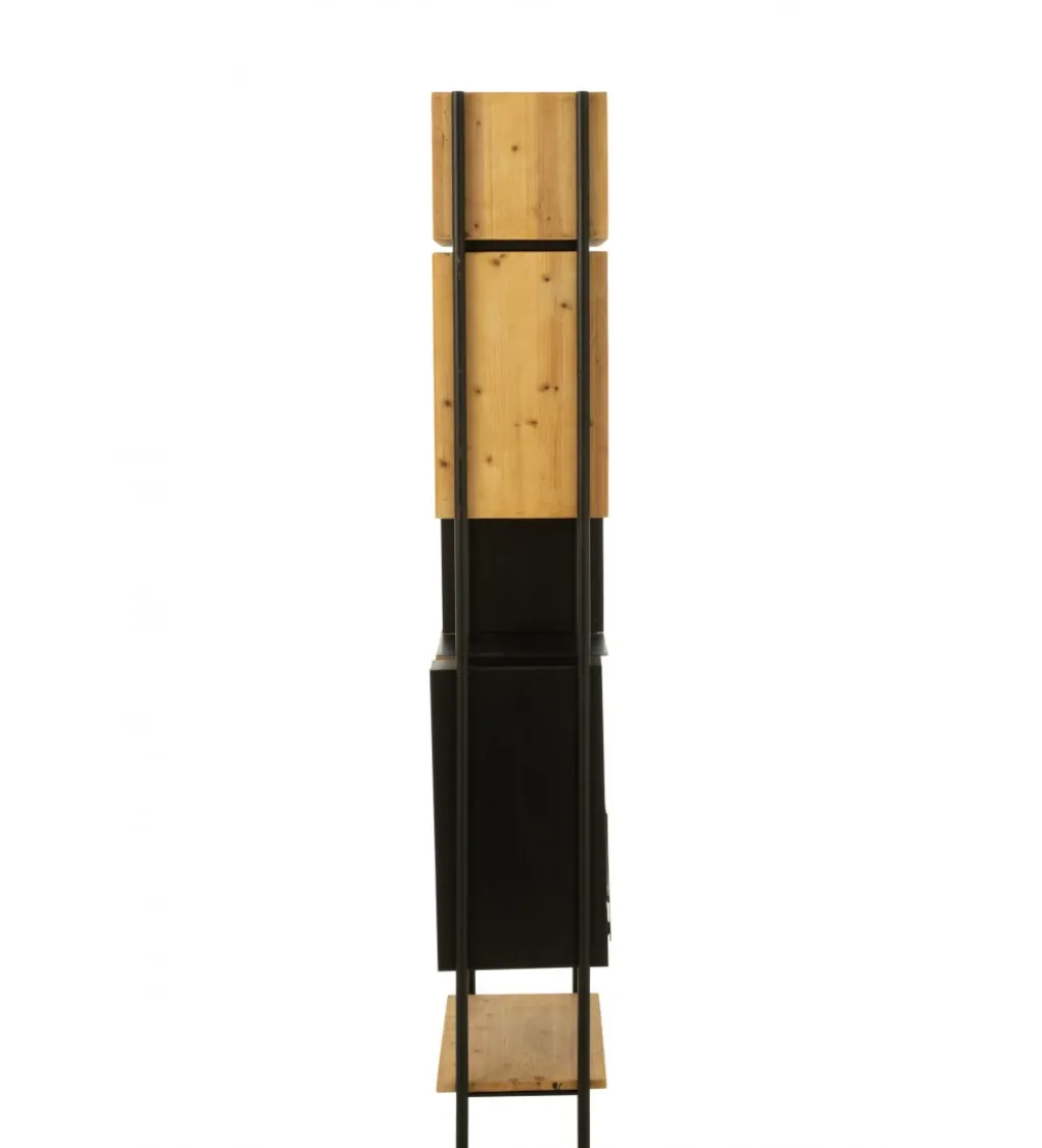 Regał TINA 65 cm x 185 cm drewno jodła czarny
