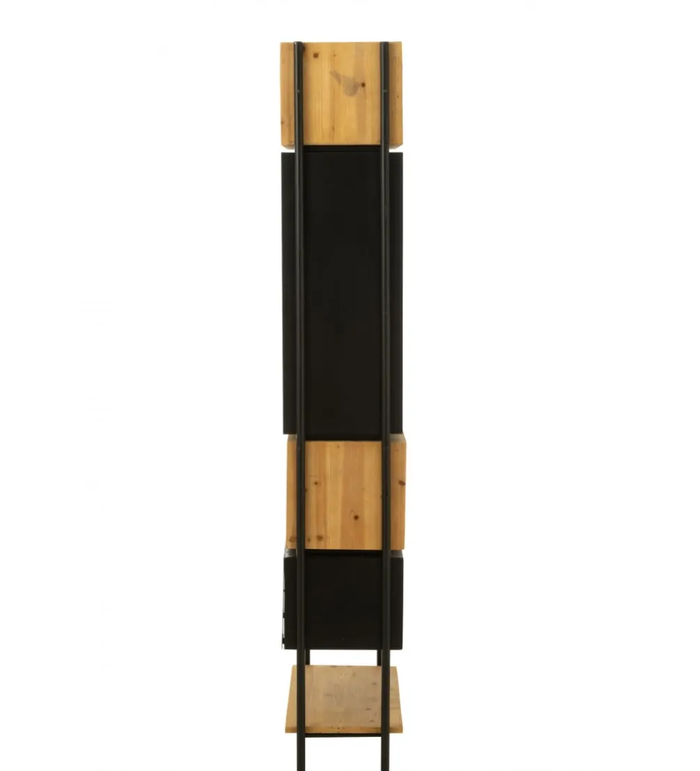 Regał TINA 65 cm x 185 cm drewno jodła czarny
