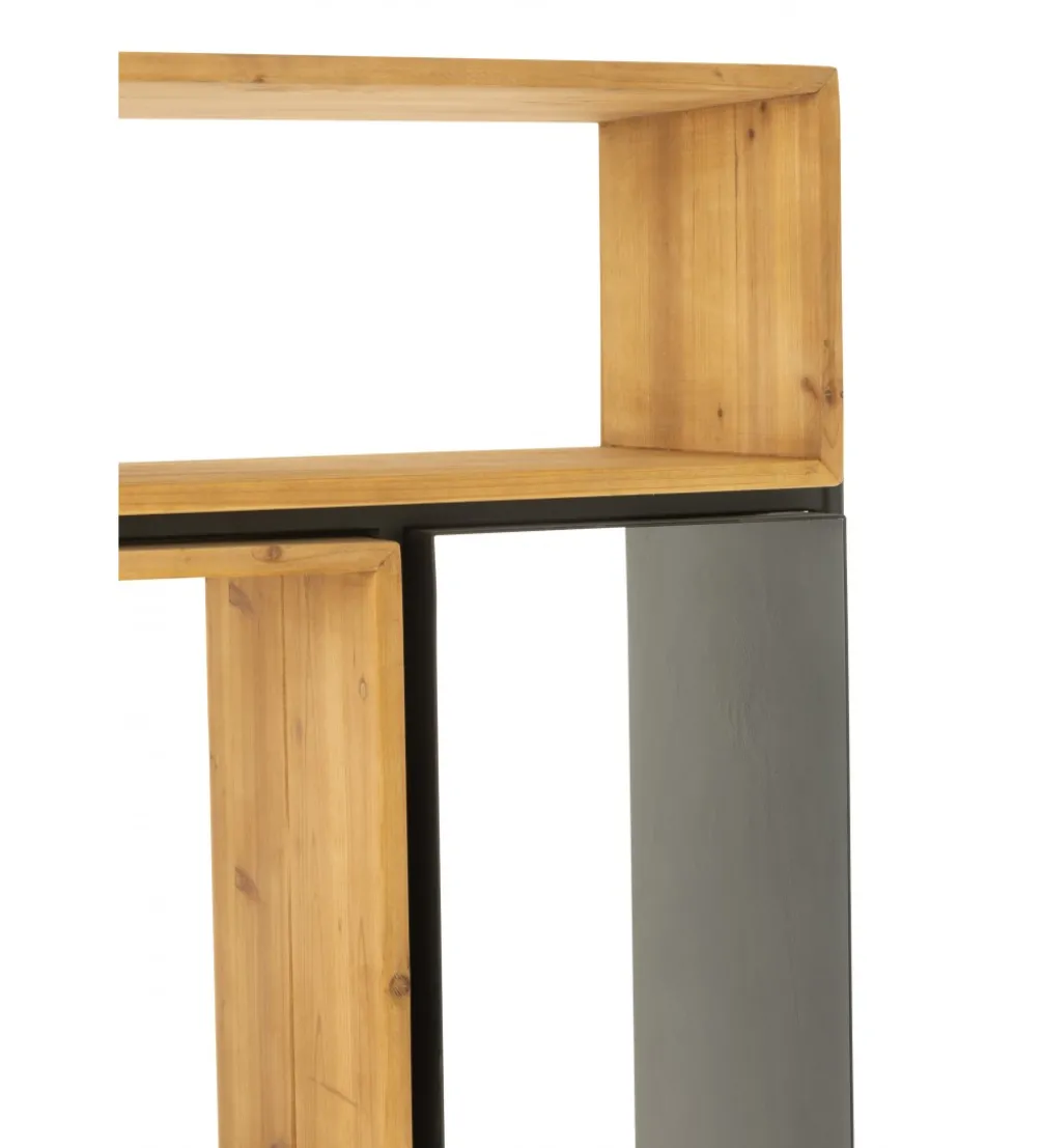 Regał TINA 65 cm x 185 cm drewno jodła czarny