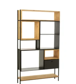 Regał TINA 110 cm x 185 cm drewno jodła czarny