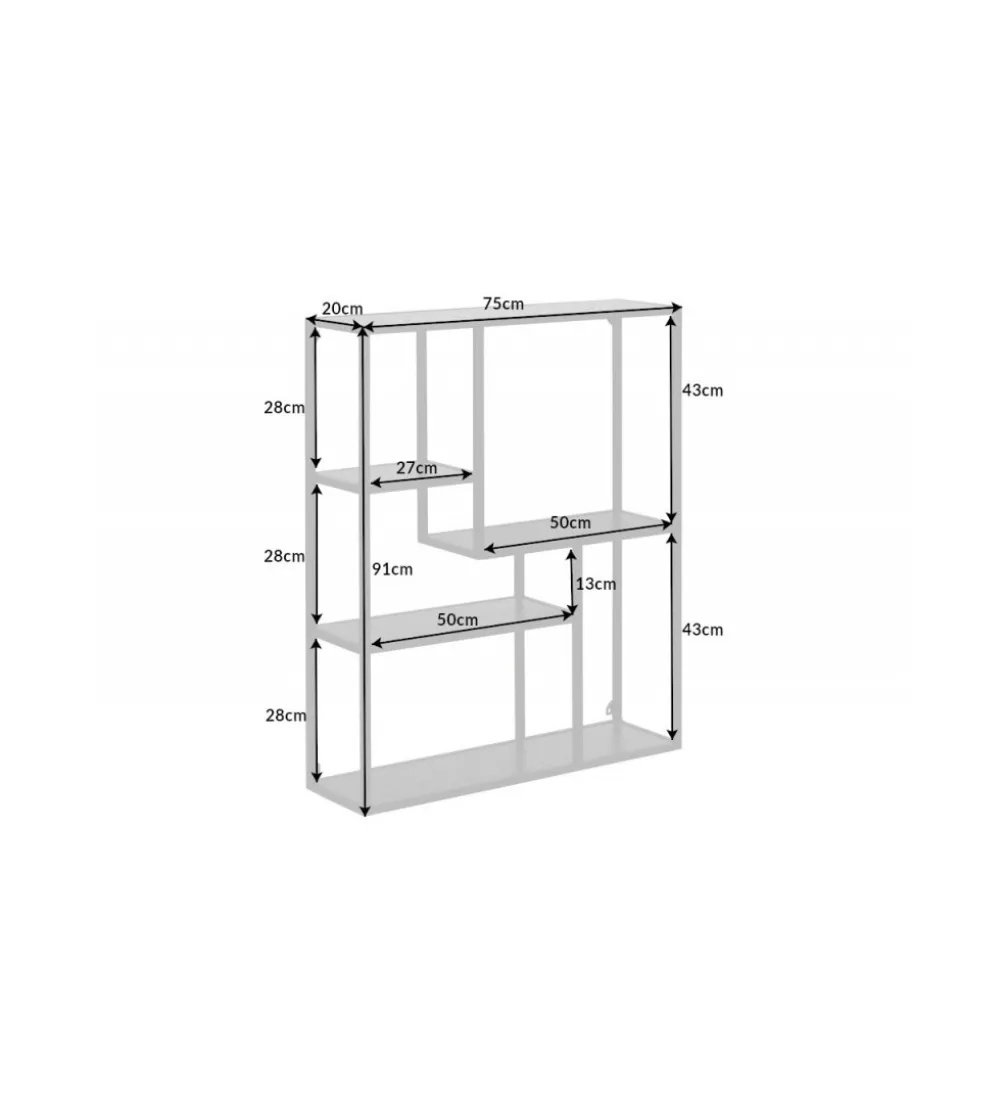 Regał wiszący FONTERA 75 cm czarny