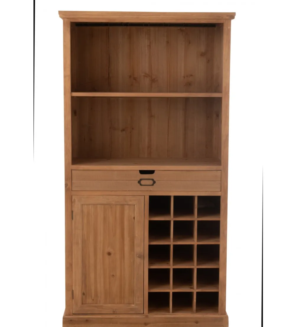 Regał z miejscem na wino LIA 178 cm naturalny