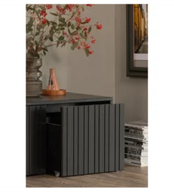 Skrzynia NEW GRAVURE 88 cm drewno sosny czarna