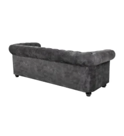 Sofa ARIELLE Chesterfield 205 Cm szary aksamit