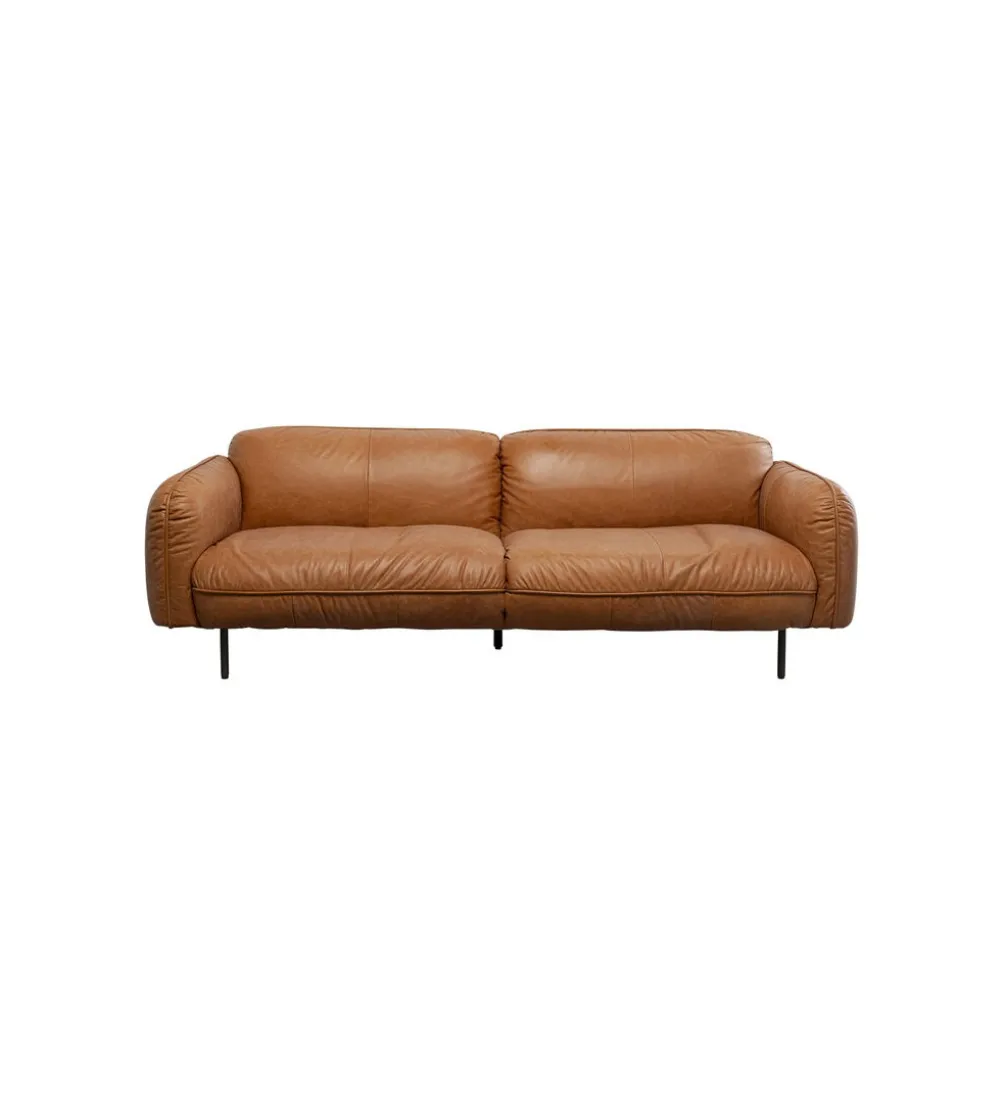 Sofa CALGARY 228 cm skórzana brązowa