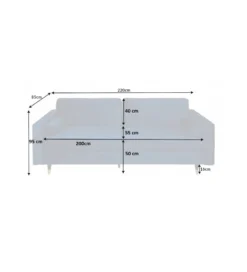 Sofa CANIS velvet 220 cm aqua velvet