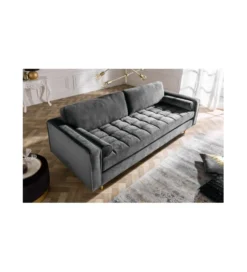 Sofa CANIS Velvet 225 cm szary aksamit