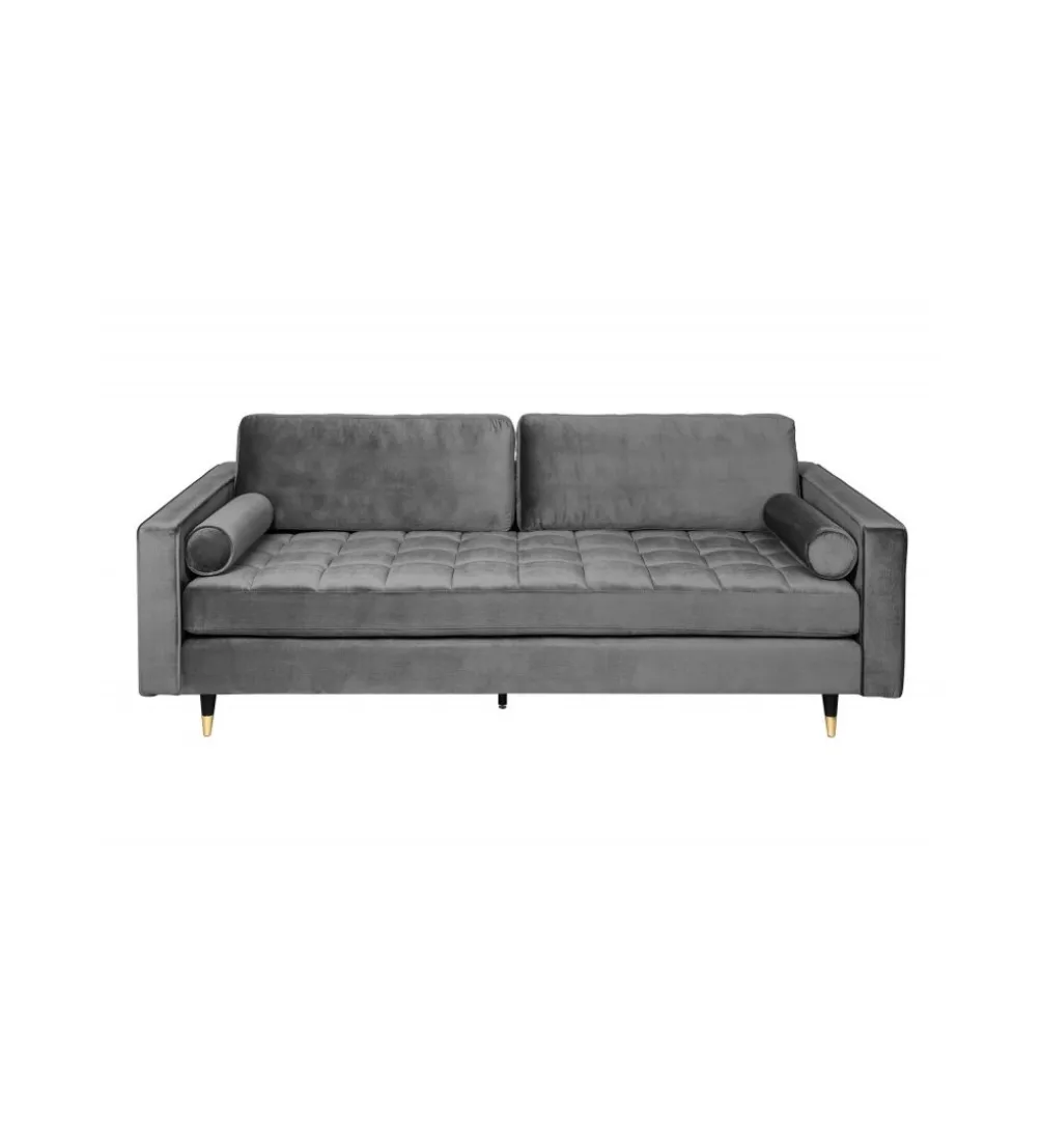 Sofa CANIS Velvet 225 cm szary aksamit