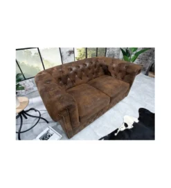 Sofa Chesterfield antyczny brąz