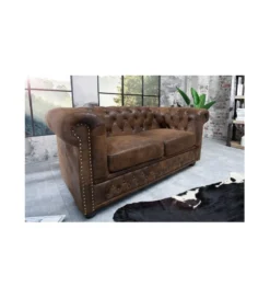 Sofa Chesterfield antyczny brąz