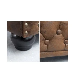 Sofa Chesterfield antyczny brąz