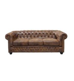 Sofa Chesterfield 205 cm antyczny brąz