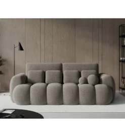 Sofa COTTONN 256 cm z funkcją spania popielaty tkanina royal 20