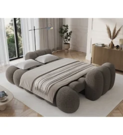 Sofa COTTONN 256 cm z funkcją spania popielaty tkanina royal 20