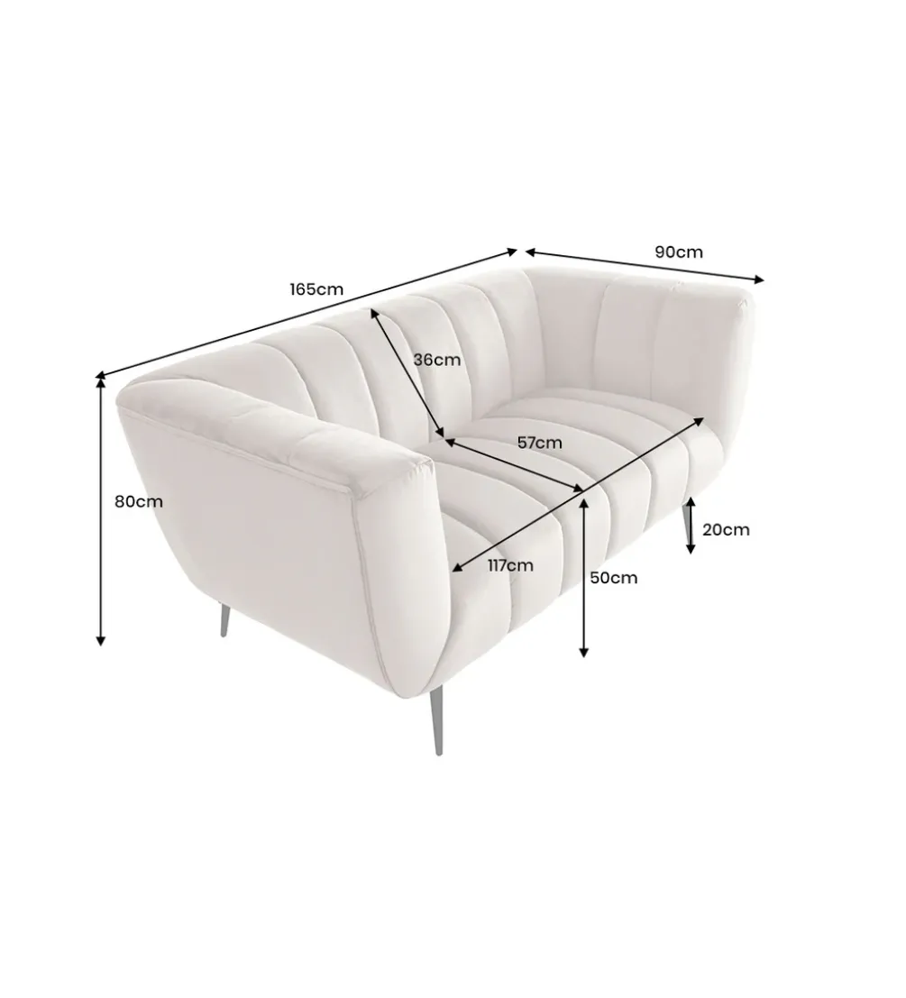Sofa dwuosobowa Scarlett 165 cm szara