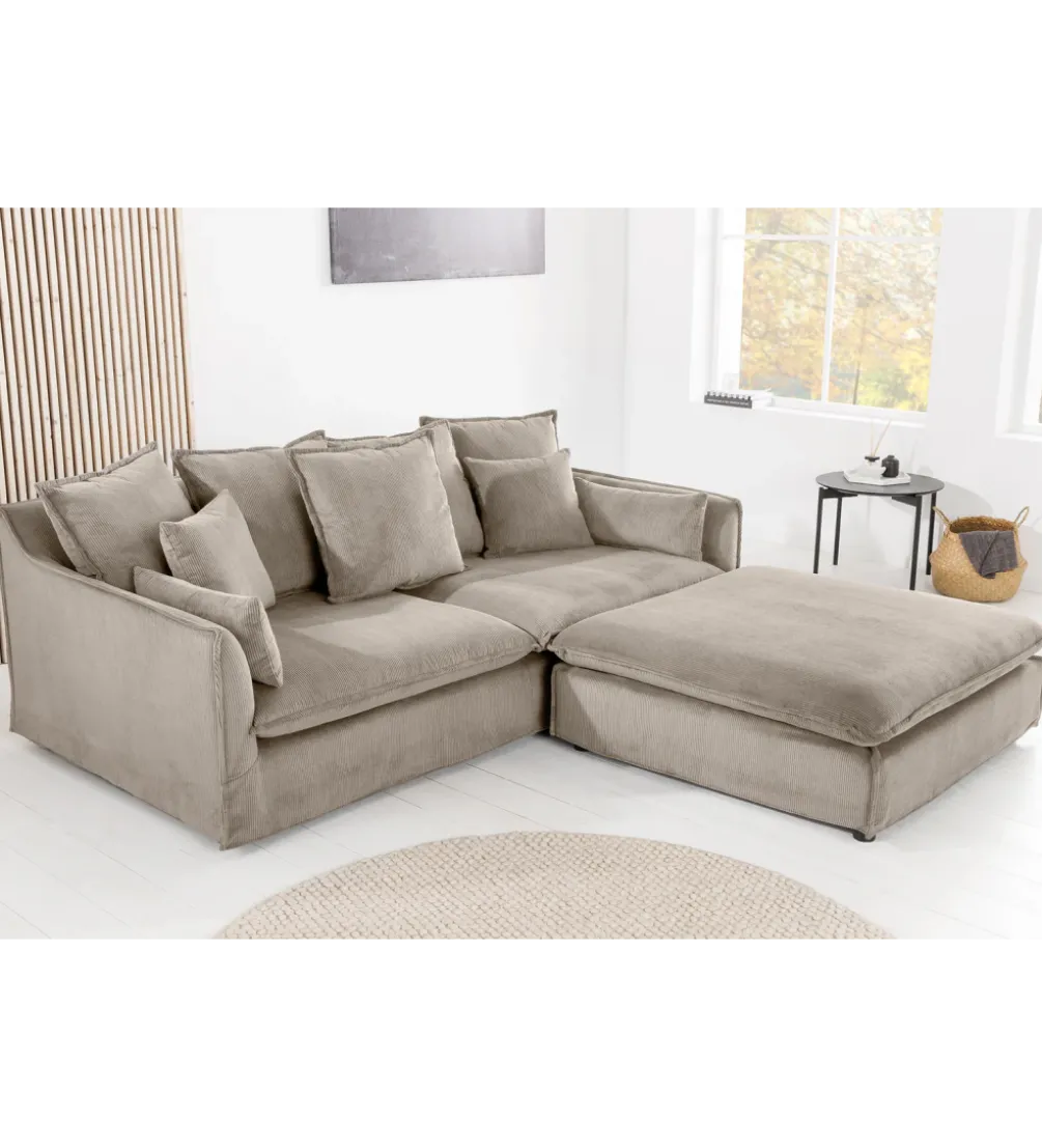 Sofa HEAVEN 200 cm cord greige