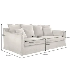 Sofa HEAVEN 200 cm cord zielony