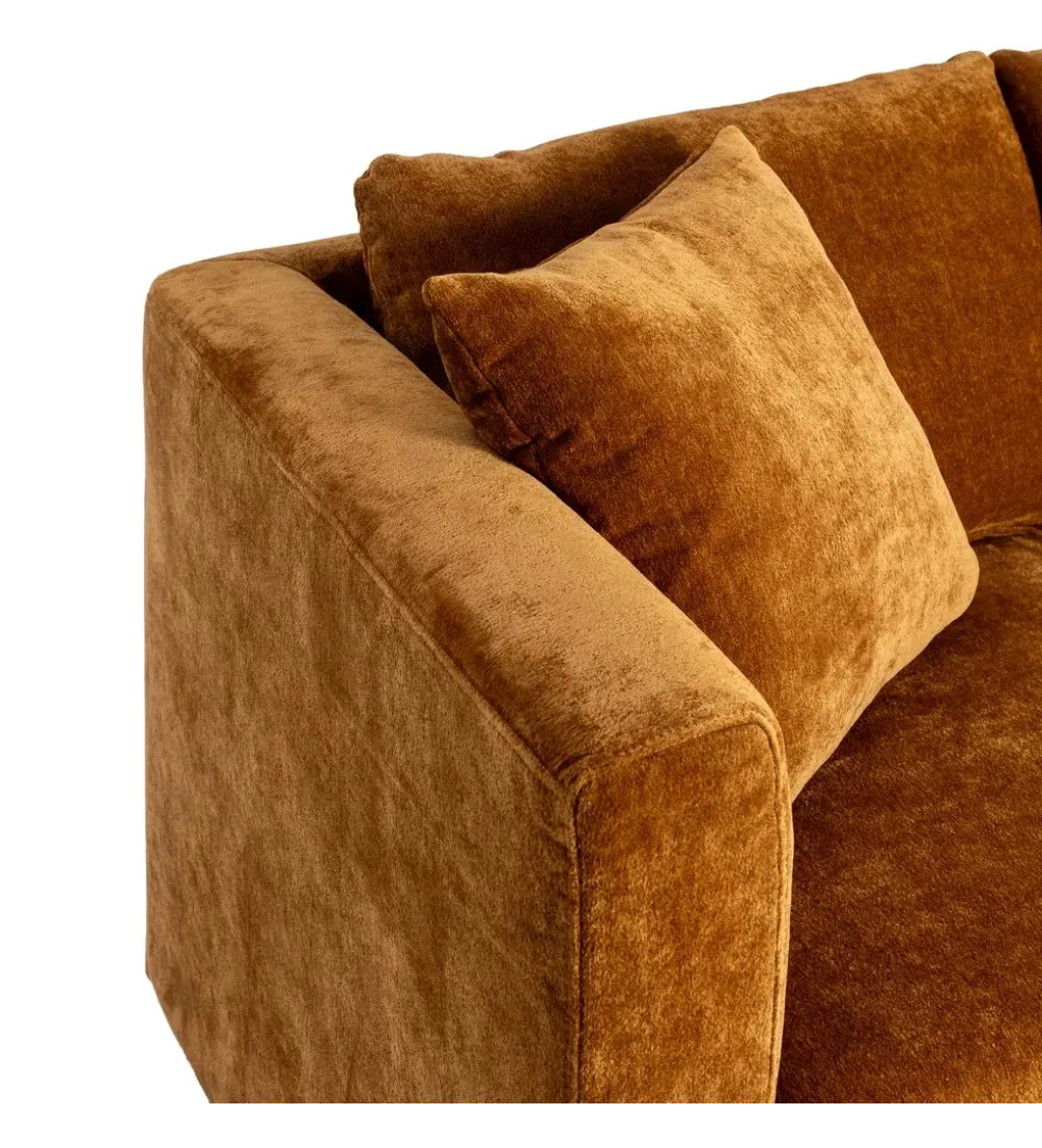 Sofa MODERN BAROCK 240 cm aksamitna musztardowo-żółta