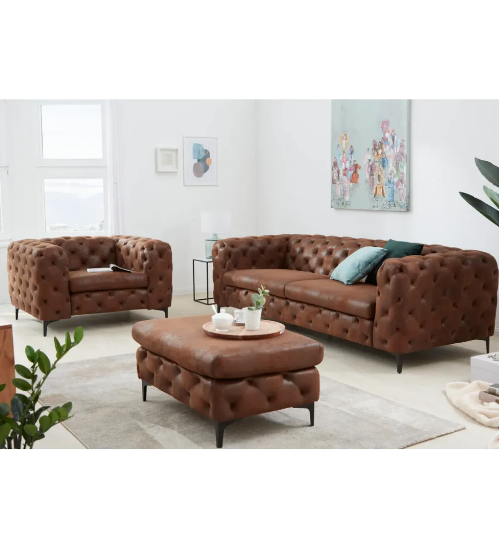 Sofa MODERN BAROCK 240 cm antyczny brąz