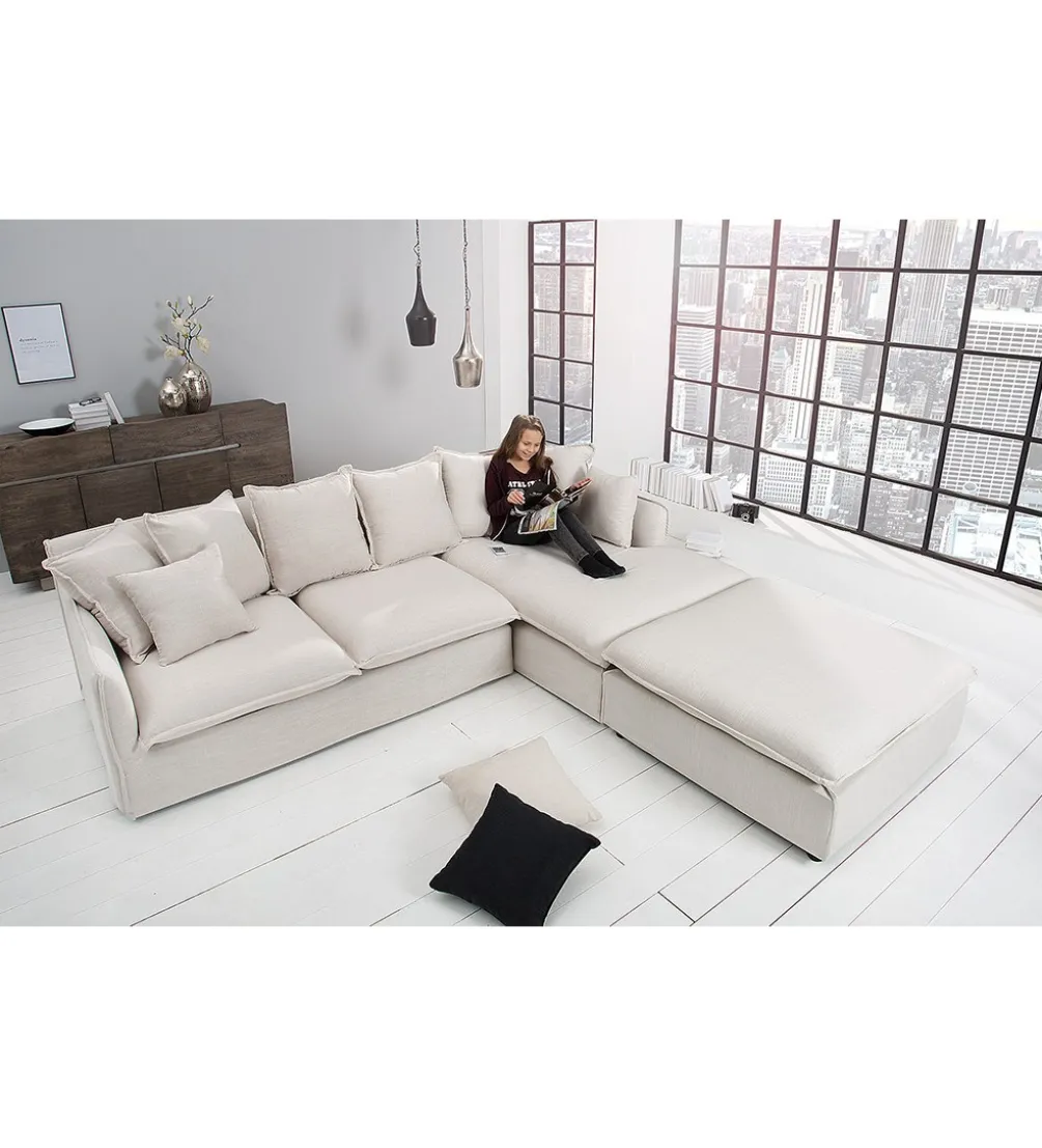 Sofa Narożna HEAVENLY Heaven 255 Cm naturalny len