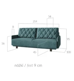 Sofa NEGROS Ikaria 214 cm z funkcją spania