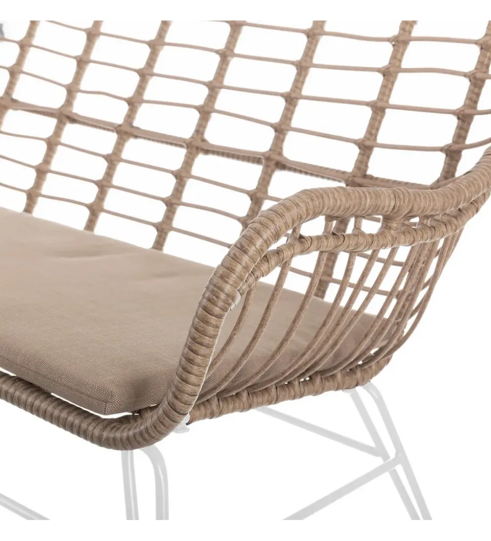 Sofa ogrodowa ARIKI 121 cm naturalna biała