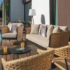Sofa ogrodowa NIVA 171 cm naturalna czarna