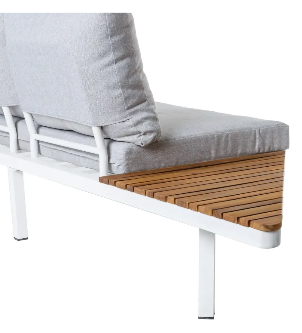 Sofa ogrodowa SASKIA 260 cm drewno akacja nogi białe