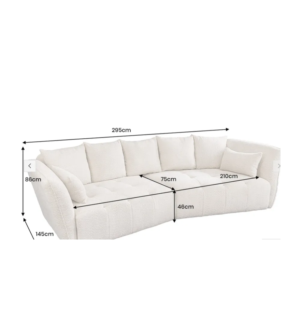 Sofa ROYAL 295 cm XL bouclé szampański beż
