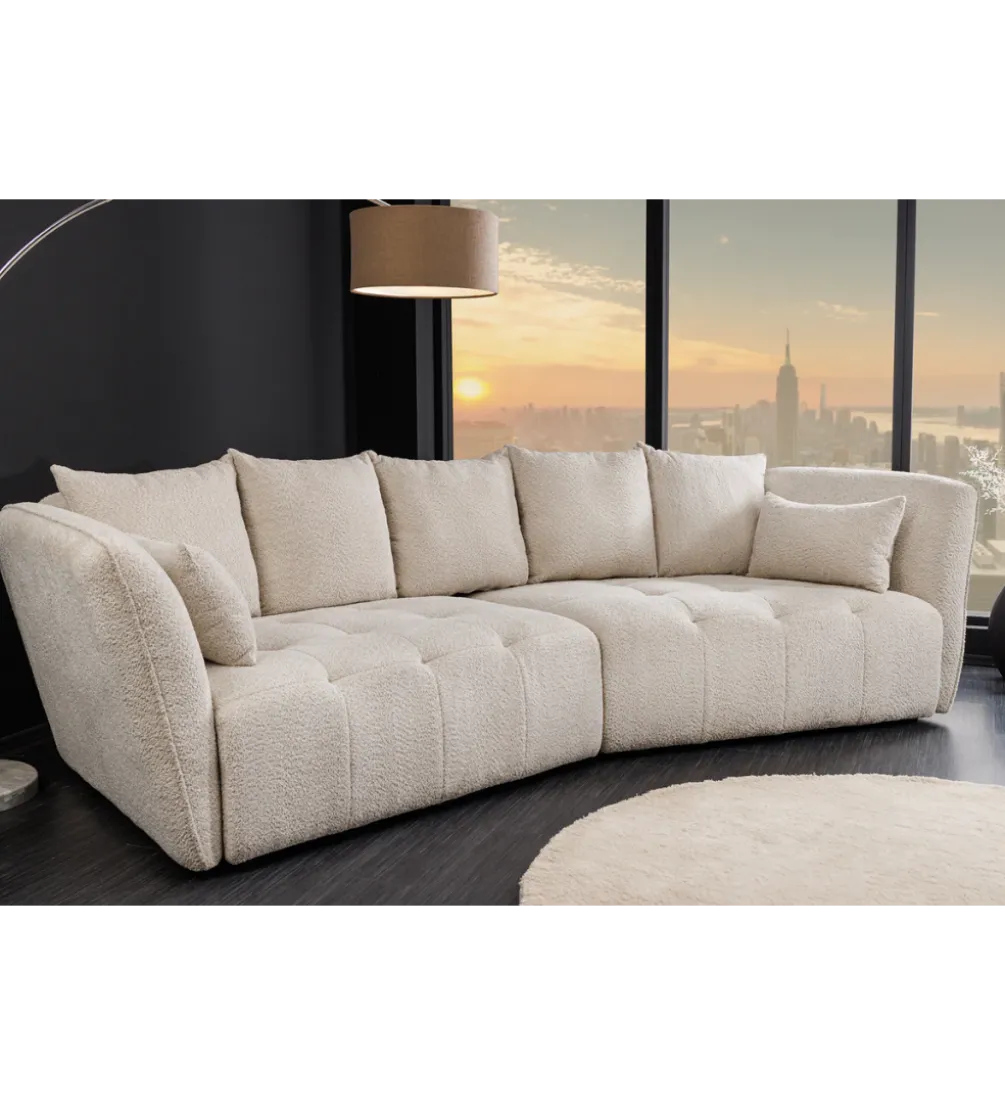 Sofa ROYAL 295 cm XL bouclé szampański beż