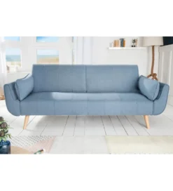 Sofa Rozkładana BELLA 215 Cm Jasnoniebieska Puella