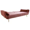 Sofa rozkładana BELLA 215 cm różany aksamit Puella