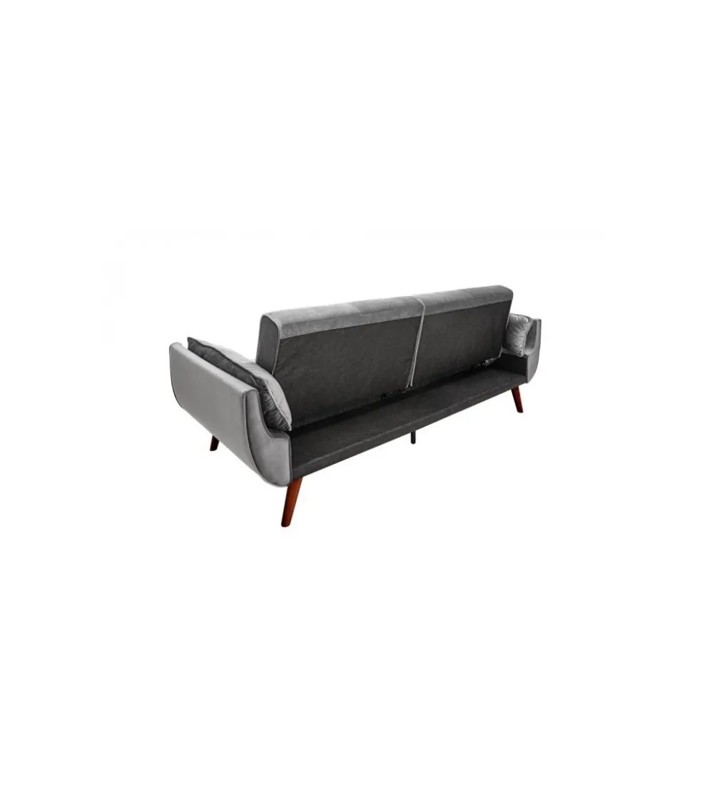 Sofa rozkładana BELLA 215 cm różany aksamit Puella