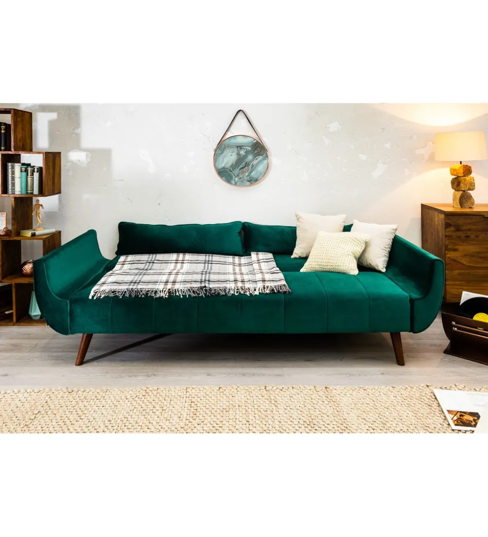 Sofa rozkładana BELLA 215 cm zielony aksamit Puella
