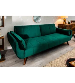 Sofa rozkładana BELLA 215 cm zielony aksamit Puella