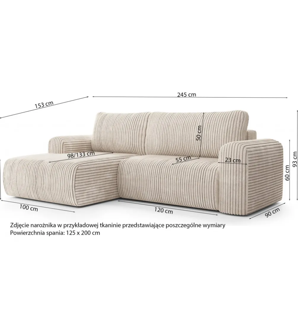 Sofa rozkładana KIOTO 245 cm z funkcją spania