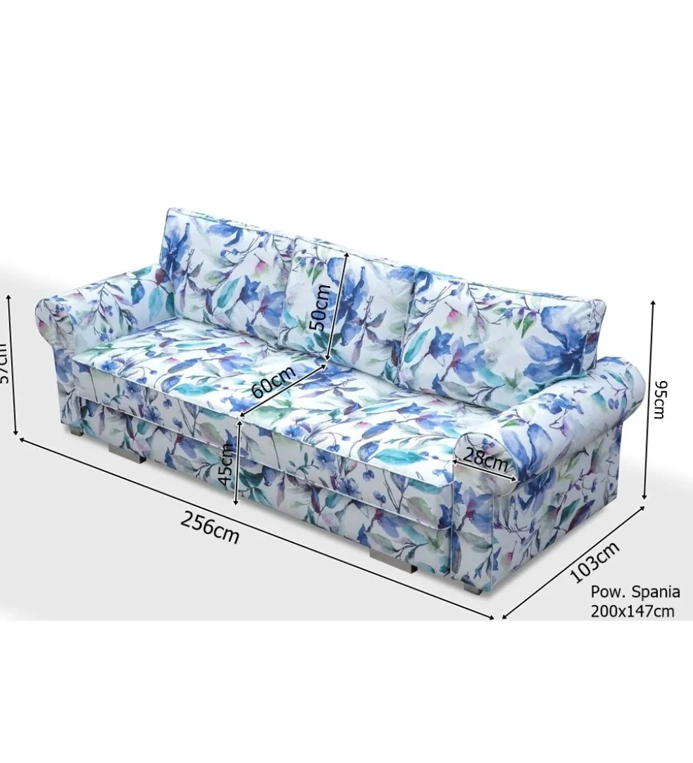 Sofa rozkładana MAGNETIC 256 cm z funkcją spania