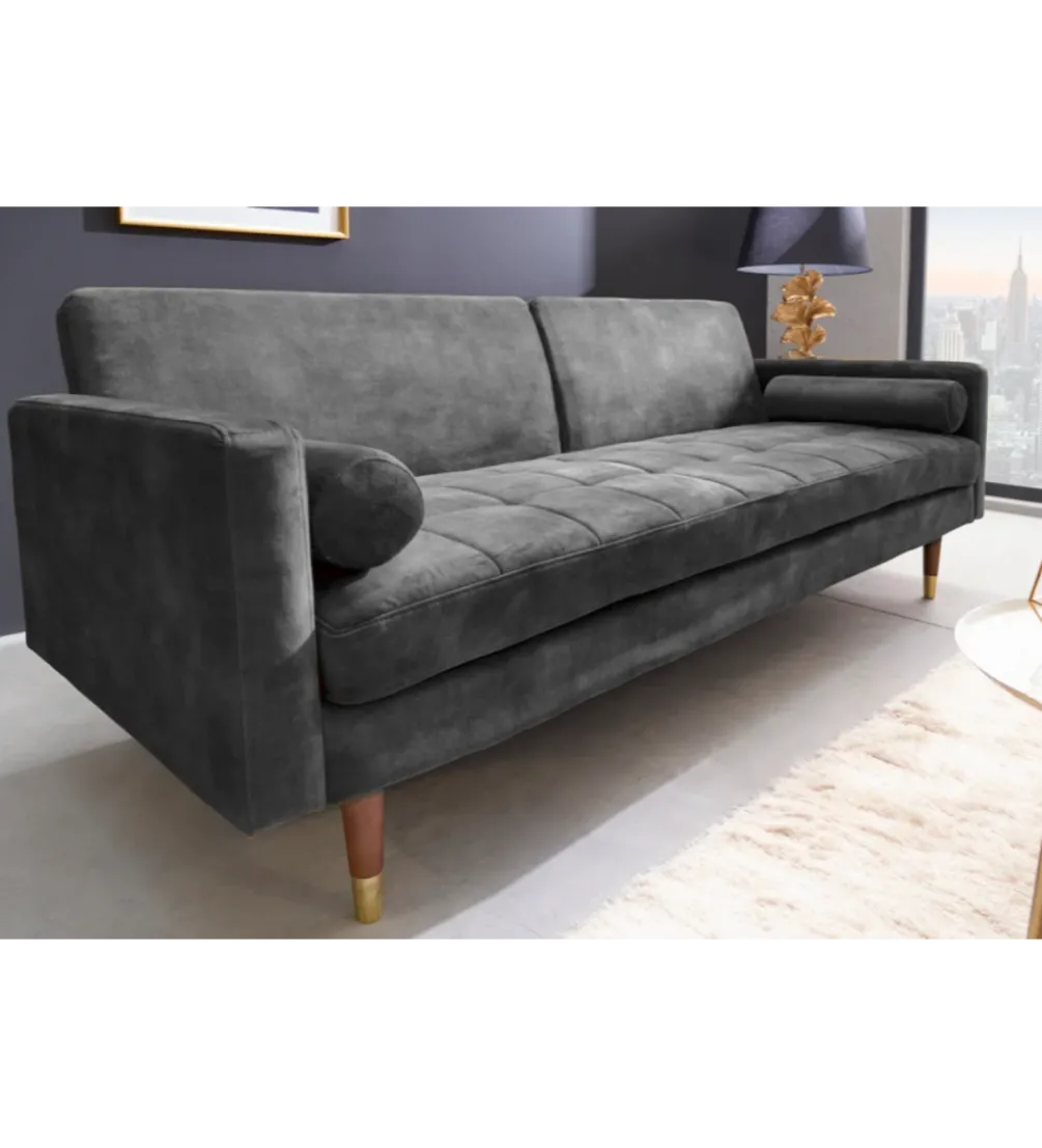 Sofa rozkładana MANILLA 196 cm ciemnoszara