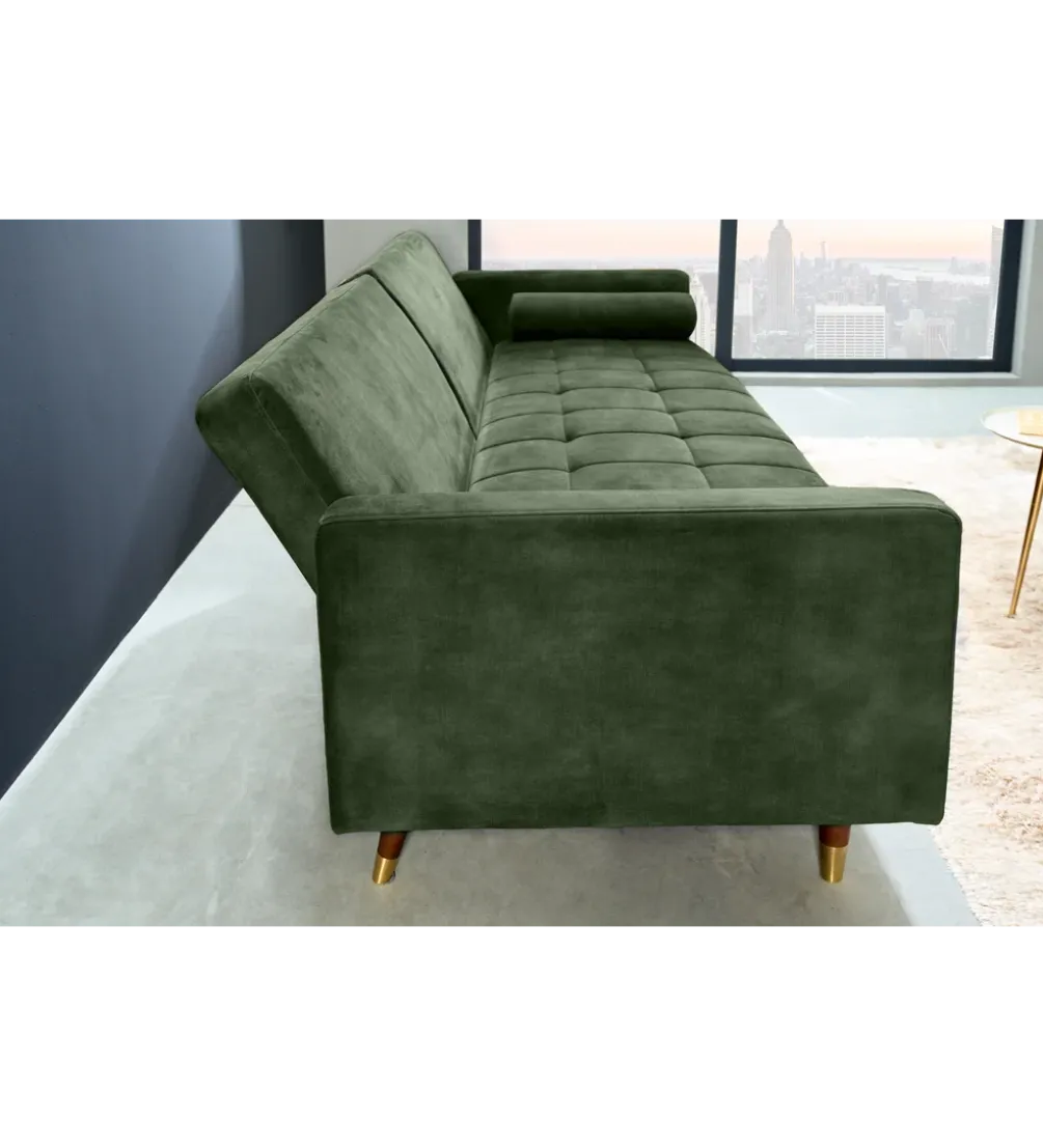 Sofa rozkładana MANILLA 196 cm ciemnozielona