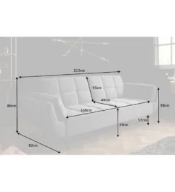 Sofa rozkładana OLIWIA 213 cm szara