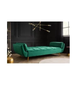Sofa rozkładana OLIWIA 213 cm szmaragdowo-zielona