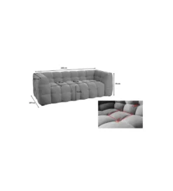 Sofa SALMANCA 240 cm kremowa beżowa