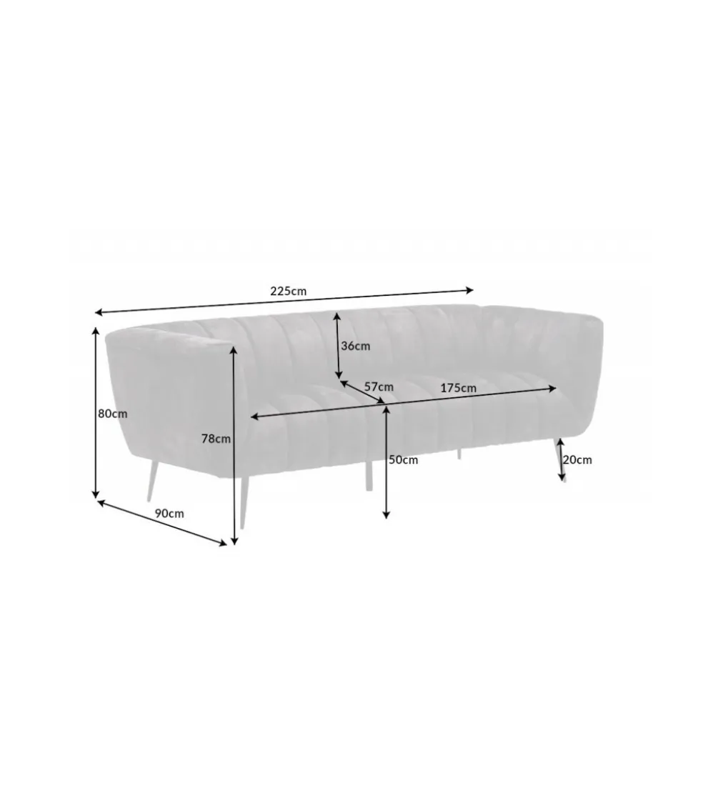 Sofa Scarlett 225 cm szara