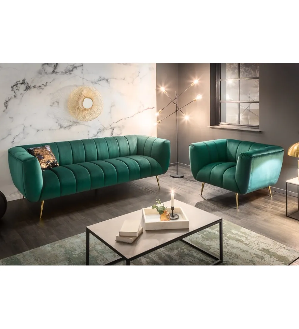 Sofa Scarlett 225 cm szmaragdowa zieleń