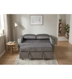 Sofa SMART 140 cm z funkcją spania welwet szary