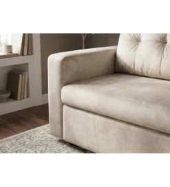 Sofa SMART 140 cm z funkcją spania welwet chmpagne beżowa