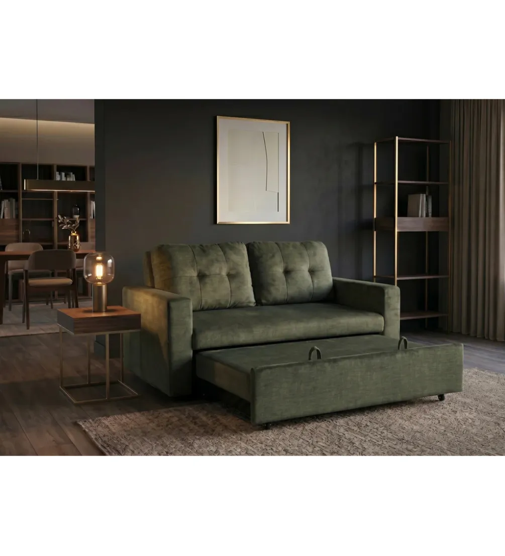 Sofa SMART 140 cm z funkcją spania zielony