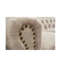 Sofa trzyosobowa ROCHESTER Chesterfield 200 cm beżowa