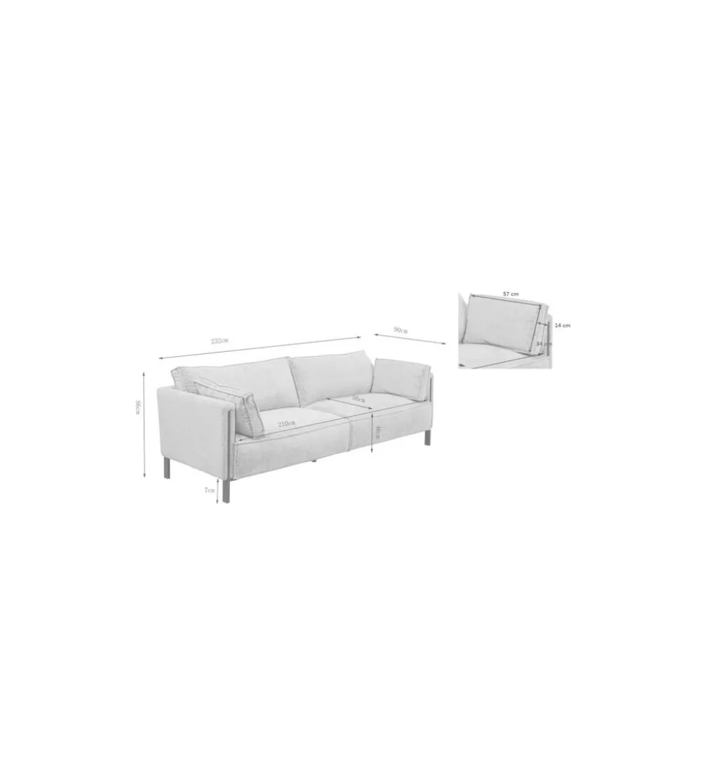 Sofa VICTOR 233 cm beżowa