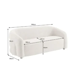 Sofa VOQUE 200 cm chenille beżowa